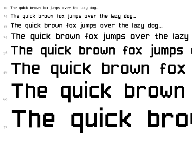 Pixel Font7 font waterfall